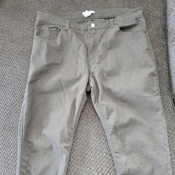 H&M Chino Pants Women Sz 14 Tan Cotton Blend 32×29 High Rise Casual Straight Leg - Picture 4 of 9